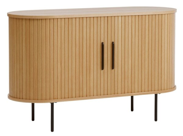 Komoda v dekoru dubu s posuvnými dveřmi v přírodní barvě 120x76x45 cm Nola – Unique Furniture