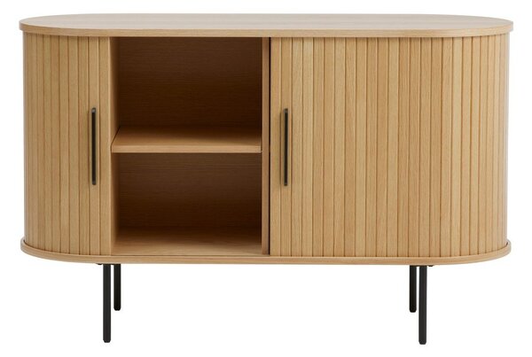 Komoda v dekoru dubu s posuvnými dveřmi v přírodní barvě 120x76x45 cm Nola – Unique Furniture