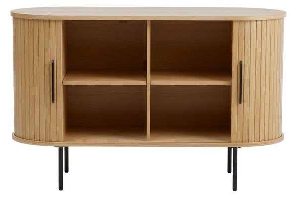 Komoda v dekoru dubu s posuvnými dveřmi v přírodní barvě 120x76x45 cm Nola – Unique Furniture