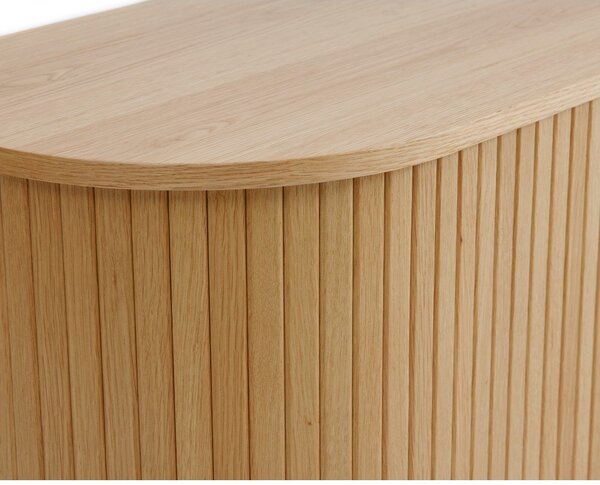 Komoda v dekoru dubu s posuvnými dveřmi v přírodní barvě 120x76x45 cm Nola – Unique Furniture