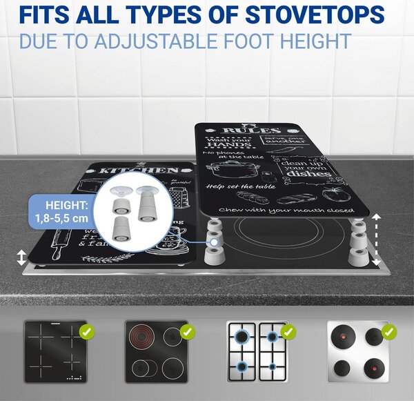 Kryty na sporák z tvrzeného skla v sadě 2 ks 52x30 cm Kitchen Rules – Maximex