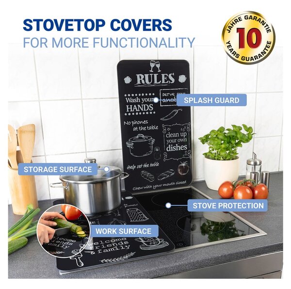 Kryty na sporák z tvrzeného skla v sadě 2 ks 52x30 cm Kitchen Rules – Maximex