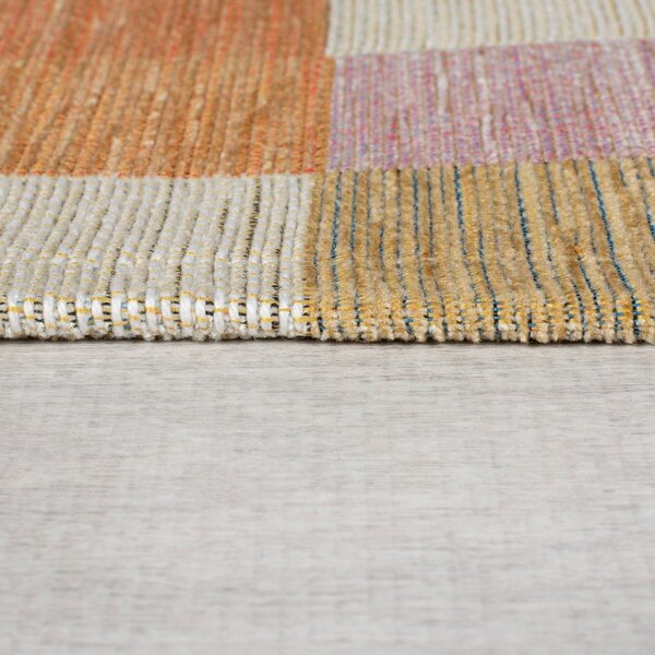 Běhoun v oranžovo-přírodní barvě 60x230 cm Riley Block Geo – Flair Rugs