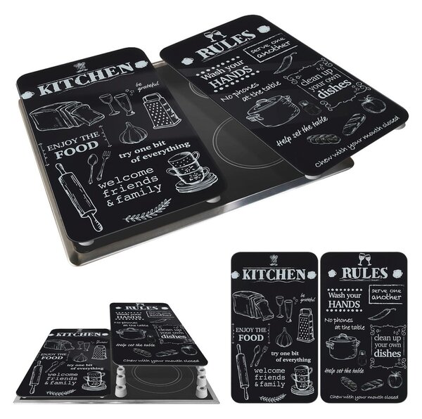 Kryty na sporák z tvrzeného skla v sadě 2 ks 52x30 cm Kitchen Rules – Maximex