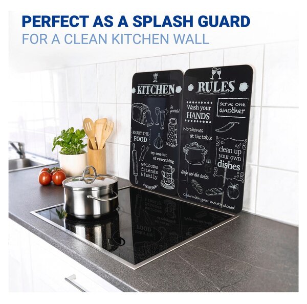 Kryty na sporák z tvrzeného skla v sadě 2 ks 52x30 cm Kitchen Rules – Maximex