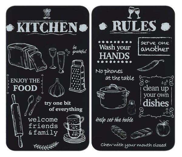 Kryty na sporák z tvrzeného skla v sadě 2 ks 52x30 cm Kitchen Rules – Maximex