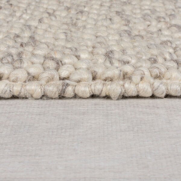 Krémový ručně tkaný běhoun s příměsí vlny 60x230 cm Minerals Border – Flair Rugs