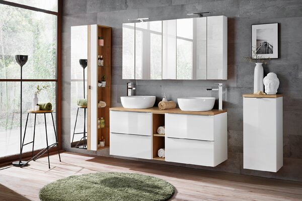 Comad Spodní rozšiřovací díl pro umyvadlové skříňky s deskou Capri White 20 bílá/dub zlatý craft