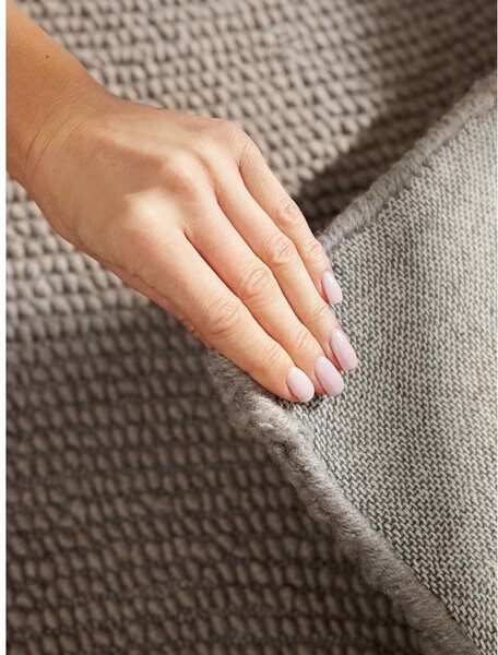 Taupe ručně tkaný vlněný běhoun 80x200 cm Calmio – Hanse Home