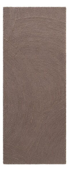 Taupe ručně tkaný vlněný běhoun 80x200 cm Calmio – Hanse Home