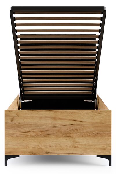 Postel SIERRA 90×200 s kovovým zdvižným roštem PARIS Dub Craft - Černá