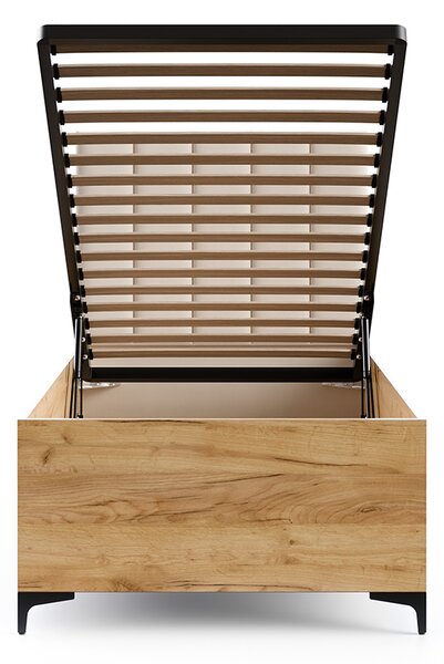 Postel SIERRA 90×200 s kovovým zdvižným roštem PARIS Dub Craft - Krémová