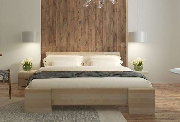 Zvýšená postel s úložným prostorem z masivu buk Hessler 160x200 cm, Odstín moření: Bílá