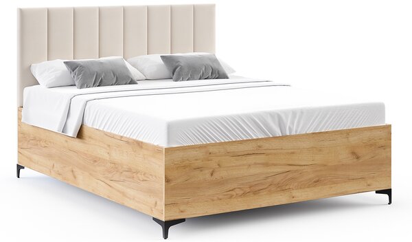 Postel SIERRA 90×200 s kovovým zdvižným roštem PARIS Dub Craft - Krémová