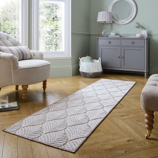 Vnitřní a venkovní koberec slonovinový 66x230 cm Elm Leaf – Flair Rugs