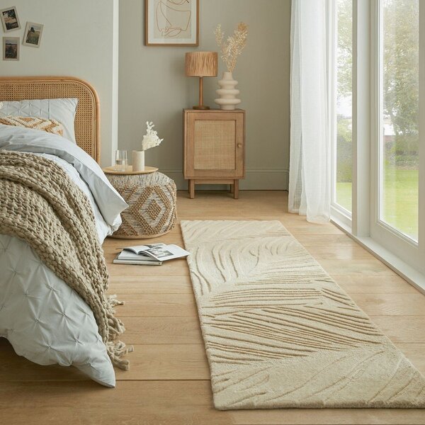 Béžový vlněný koberec běhoun 60x230 cm Lino Leaf – Flair Rugs