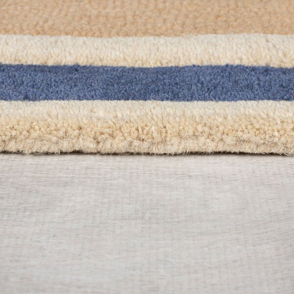 Modro-oranžový ručně tkaný vlněný běhoun 60x230 cm Retro Blocks – Flair Rugs