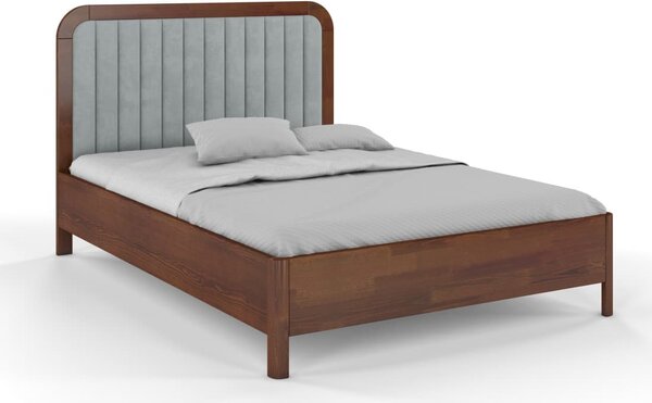 Zvýšená postel s čalouněným čelem - Modena - borovice, , Borovice přírodní, 200x200 cm