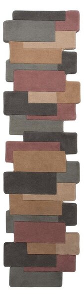 Vlněný běhoun Flair Rugs Collage Earthy, 60 x 230 cm