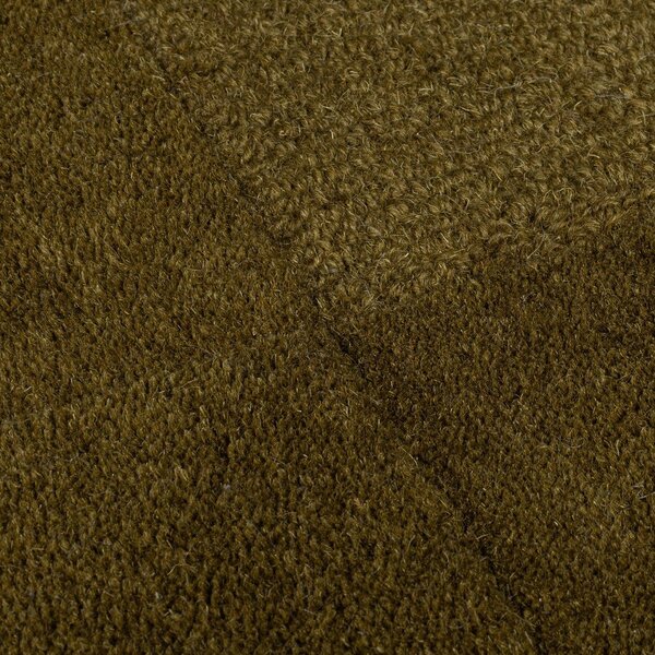 Khaki ručně tkaný vlněný běhoun 60x230 cm Checkerboard – Flair Rugs