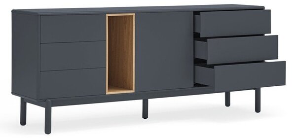 Tmavě šedá nízká komoda 180x76 cm Corvo - Teulat