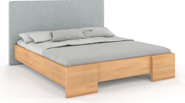 Buková postel s čalouněným čelem - Hessel - zvýšená Čalounění postele: 2314, , Buk přírodní, 160x200 cm