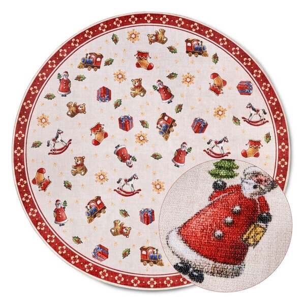 Červený kulatý koberec s vánočním motivem ø 150 cm Red Christmas – Villeroy&Boch