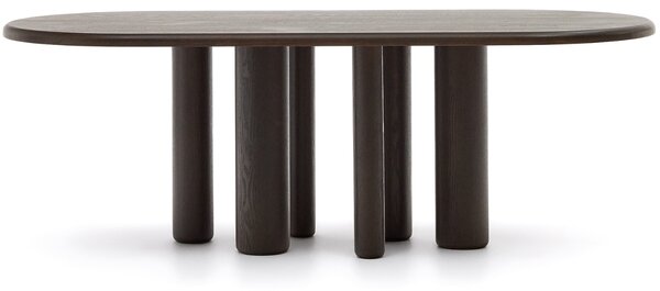 Tmavě hnědý dřevěný jídelní stůl Kave Home Mailen 220 x 105 cm