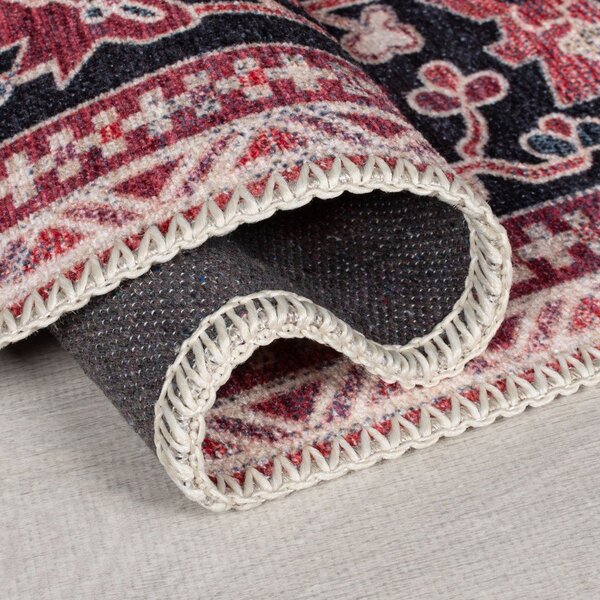 Vínový pratelný běhoun s příměsí recyklovaných vláken 60x230 cm Windsor – Flair Rugs