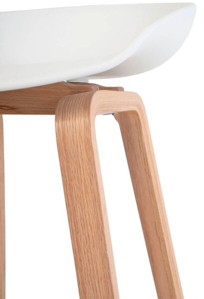 Bílá barová židle Somcasa Ruth s dřevěnou podnoží 74 cm