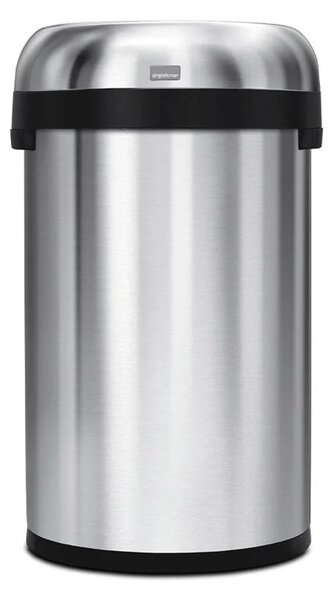 Odpadkový koš Simplehuman pro komerční využití 60 l, půlkulatý, otevřený, kartáčovaná ocel