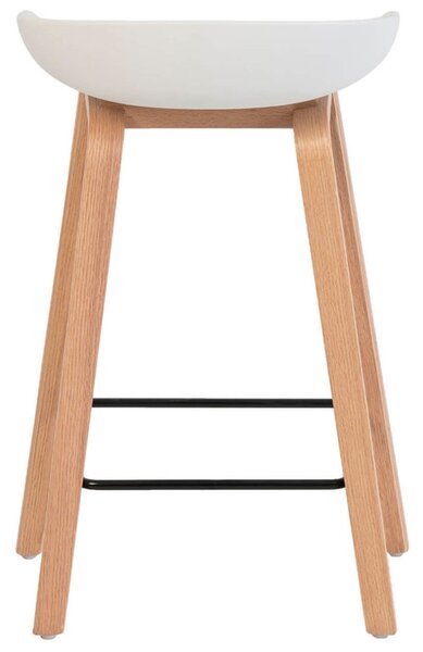 Bílá barová židle Somcasa Ruth s dřevěnou podnoží 74 cm