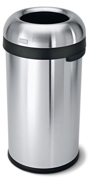 Odpadkový koš Simplehuman do komerčních prostor – 60 l, kulatý, otevřený, matná nerez ocel