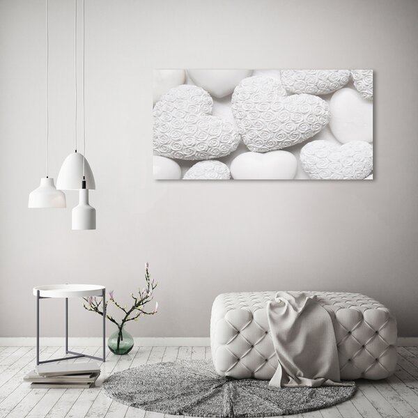 Foto obraz skleněný horizontální Bílé pozadí srdce osh-65306727