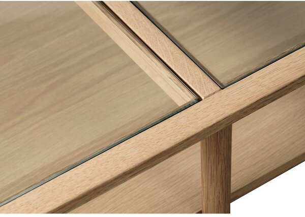 Skleněný konferenční stolek v přírodní barvě 60x120 cm Elba – Unique Furniture
