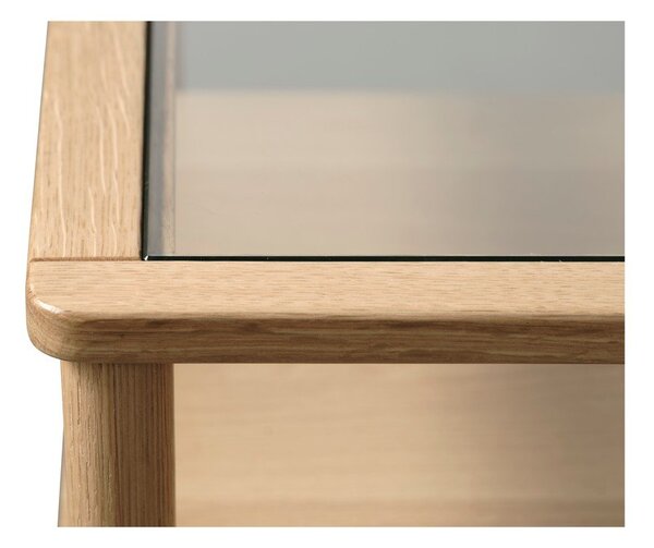 Skleněný konferenční stolek v přírodní barvě 60x120 cm Elba – Unique Furniture