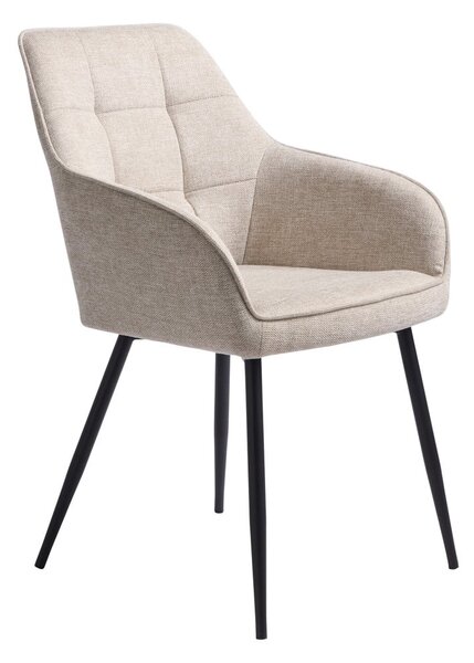 Béžové čalouněné jídelní křeslo s područkami Nolan – Unique Furniture