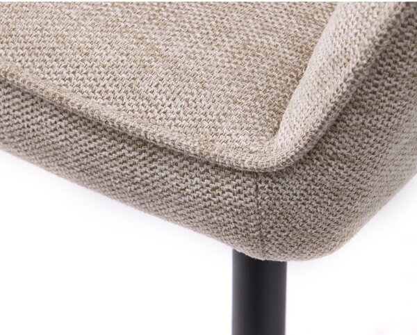 Béžové čalouněné jídelní křeslo s područkami Nolan – Unique Furniture
