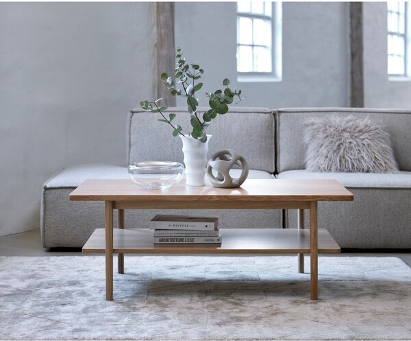 Konferenční stolek s deskou v dubovém dekoru v přírodní barvě 60x120 cm Ponza – Unique Furniture