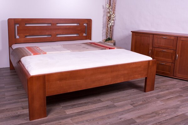Zvýšená buková postel Naomi Supra - zaoblená , 160x200 cm