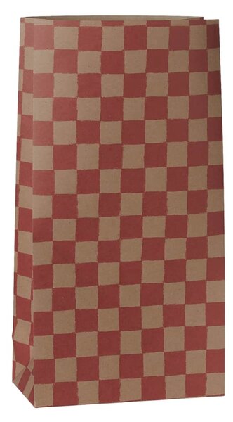 Papírový sáček Checker Powder/Red 30,5 cm – set 5 kusů