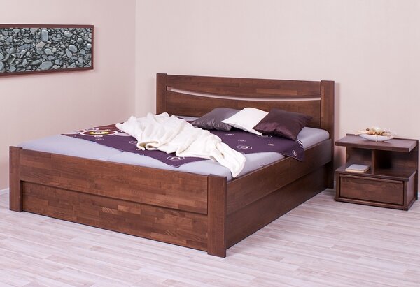 Buková postel Tea - zvýšená Odstín moření: Buk přírodní, Rozměr: 140x200