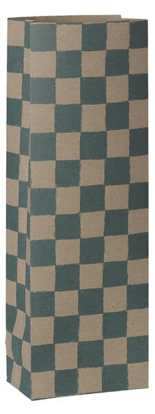 Papírový sáček Checker Petrol 26,5 cm – set 5 kusů