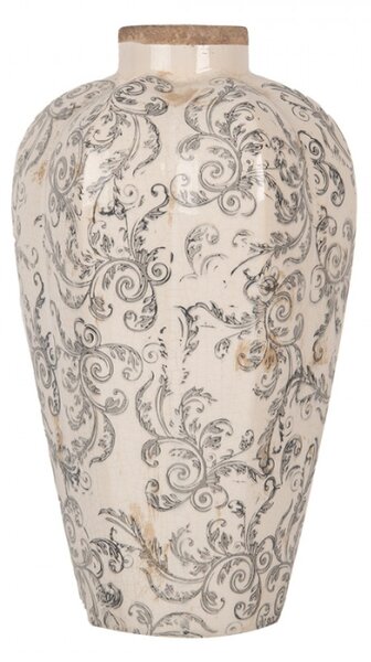Keramická váza s šedými ornamenty Annemiek M – 21x35 cm