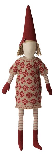 Vánoční skřítek Pixy Knitted flower dress 84 cm – Girl