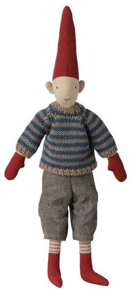 Vánoční skřítek Pixy Striped Knitted Sweater 31 cm – Boy