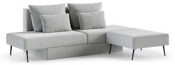 Modulární rohová pohovka MIRANO ŠEDÁ SZTRUKS 160x200