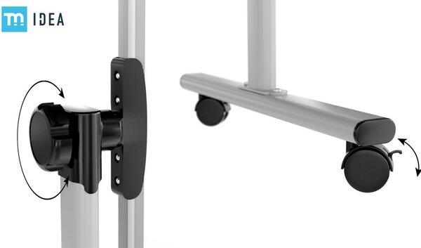 Mobilní tabule TM Idea, oboustranná, otočná, za sucha stíratelná, magnetická, 100x70 cm – řada FLEX, DMB107