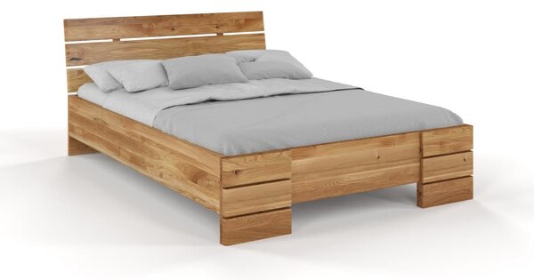 Dubová postel Sandemo - zvýšená, Dub přírodní, 160x200 cm