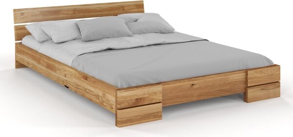 Dubová postel Sandemo - bezbarvý olej , Dub přírodní, 140x200 cm